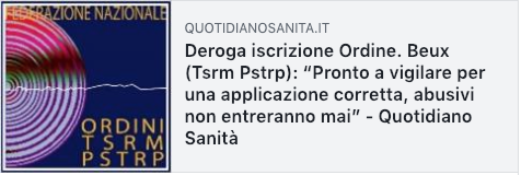 Deroga iscrizione Ordine. Beux (Tsrm Pstrp): “Pronto a vigilare per una applicazione corretta, abusivi non entreranno mai”
