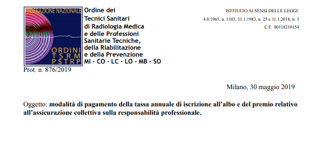 Comunicazione importante agli iscritti: