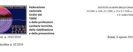 Circolare 62/2019: Decreto ministeriale sulla composizione del Consiglio direttivo degli Ordini TSRM PSTRP – interpretazione della rappresentanza per le aree tecnico sanitaria e della riabilitazione