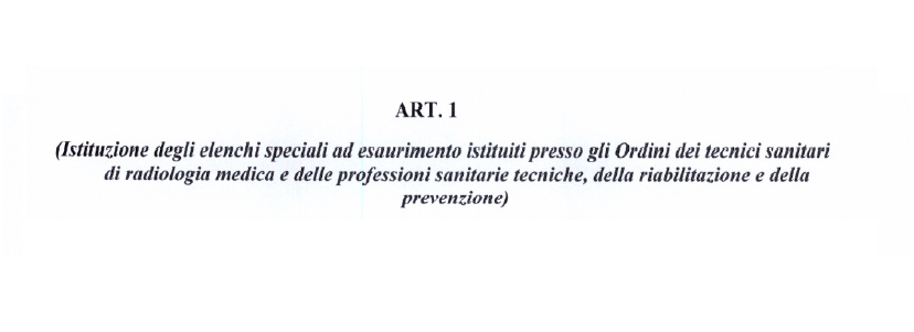 Decreto Ministero della Salute: istituzione elenchi speciali ad esaurimento