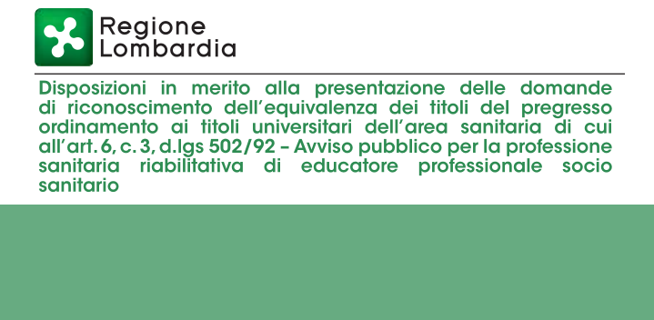 Avviso pubblico per la professione sanitaria riabilitativa di Educatore Professionale socio sanitario